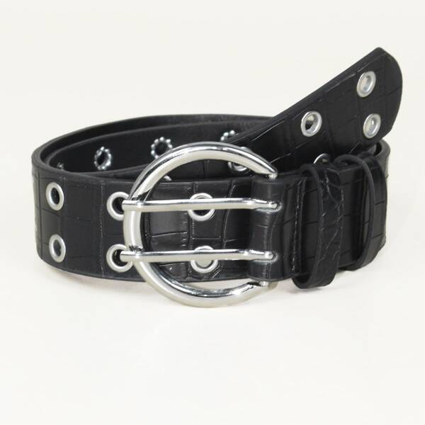 

Kids Eyelet Decor Belt, Black