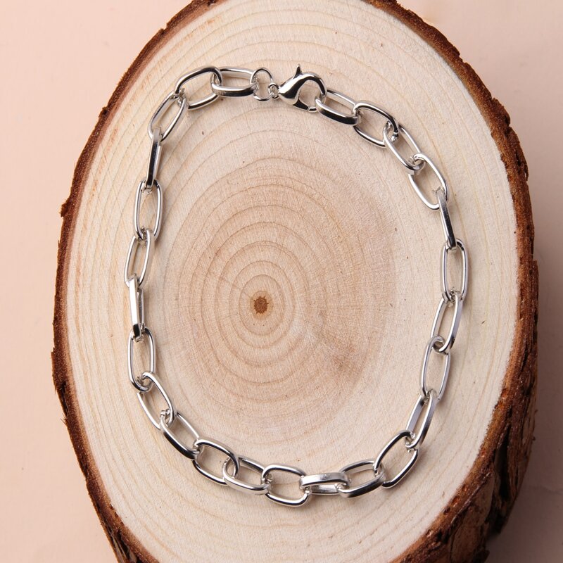 

1pc Simple Chain Bracelet, Silver