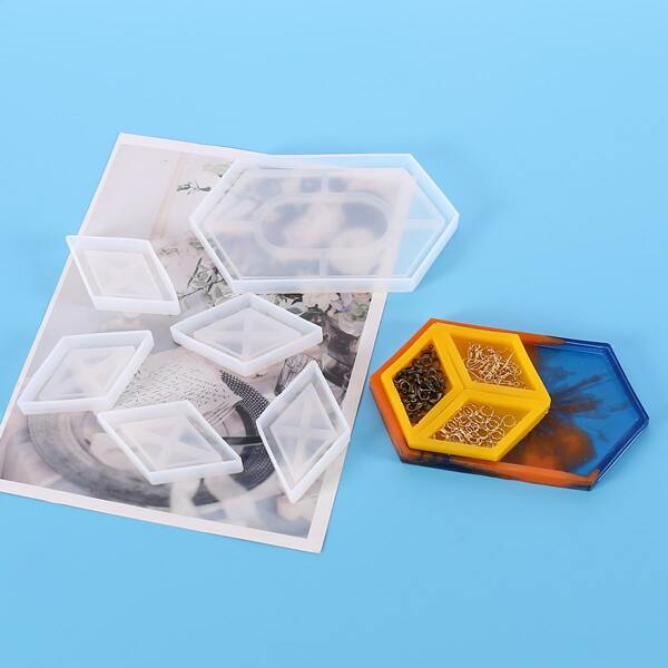 

6pcs Storage Tray Epoxy Mold Set, White