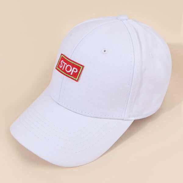 

Men Letter Patch Decor Baseball Cap, White