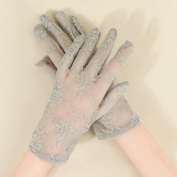 

Flower Lace Gloves, Green