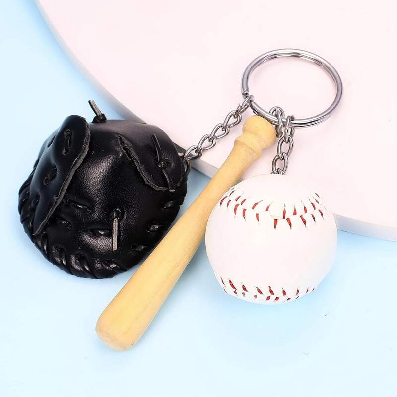 

Baseball Charm Keychain, Multicolor