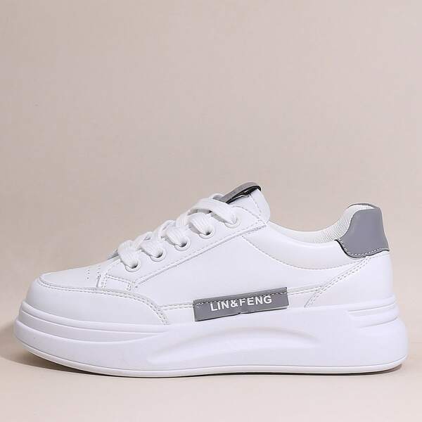 

Lace Up Front Skate Shoes, White