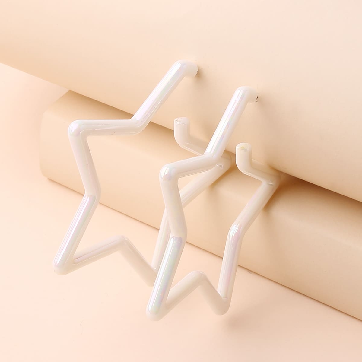 

Star Hoop Earrings, White