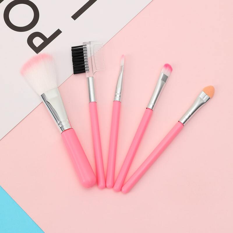 

5pcs Makeup Brush Set, Pink