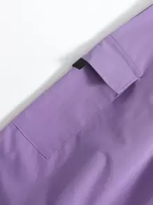 SHEIN LUNE 字母圖案短版T恤和織帶圈工裝褲子 - 彩色 - 查看 7