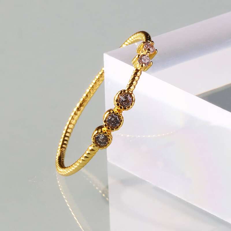 

1pc Rhinestone Ring, Gold