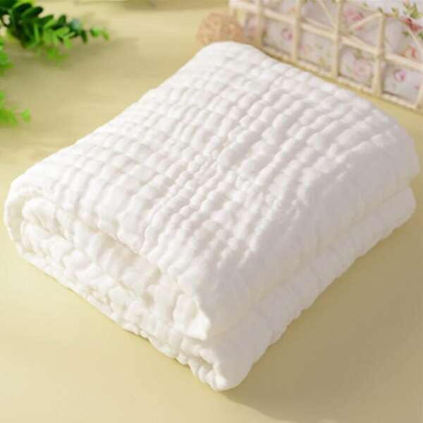 

Newborn Unisex Solid Blanket Photo Outfit, White