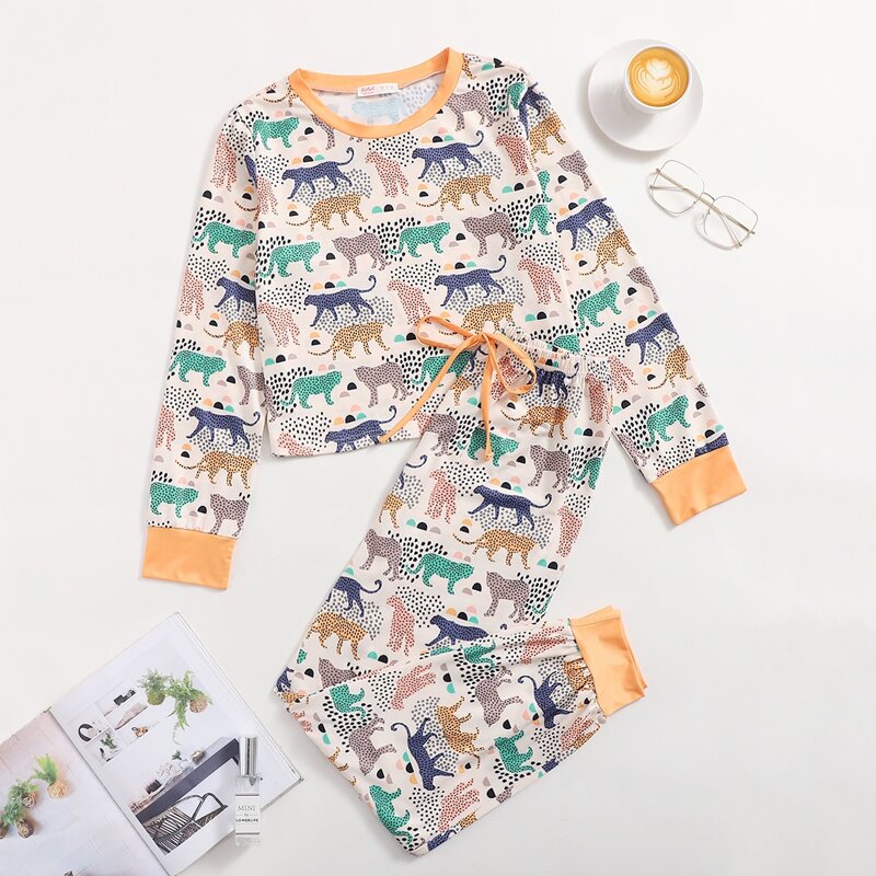 

Animal Print PJ Set, Multicolor
