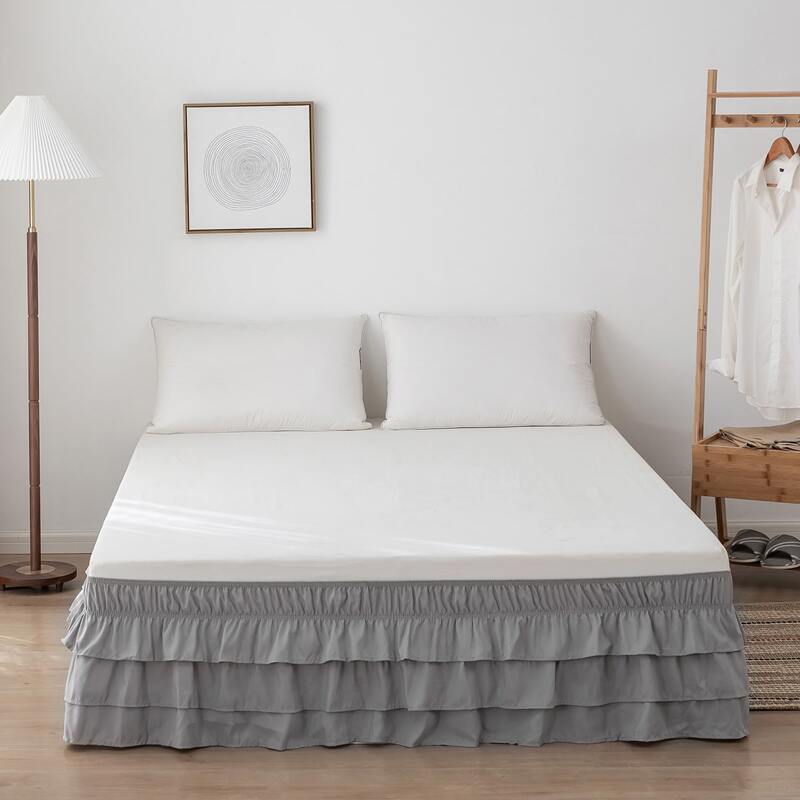

Solid Color Ruffle Bed Skirt, Grey