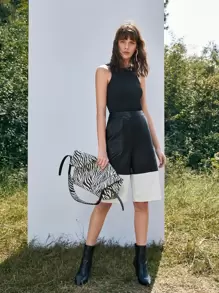 SHEIN Frenchy Seam Front Tank Top Summer Black Casual - Black - View 4