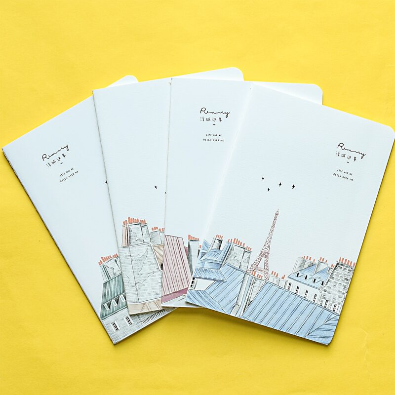 

1pc Building Print Random Notebook, Multicolor