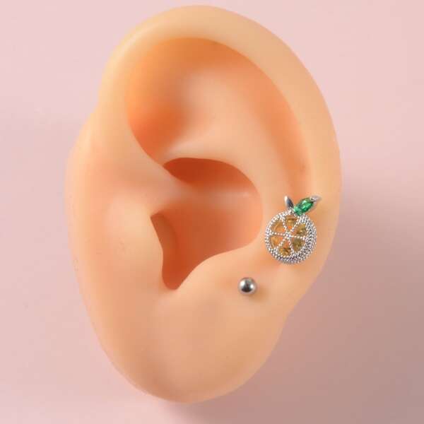 

2pcs Fruit Design Earring, Silver