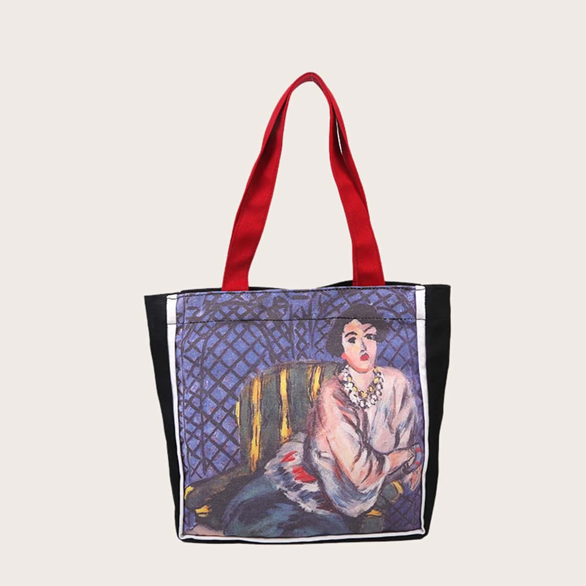 

Art Painting Print Tote Bag, Multicolor