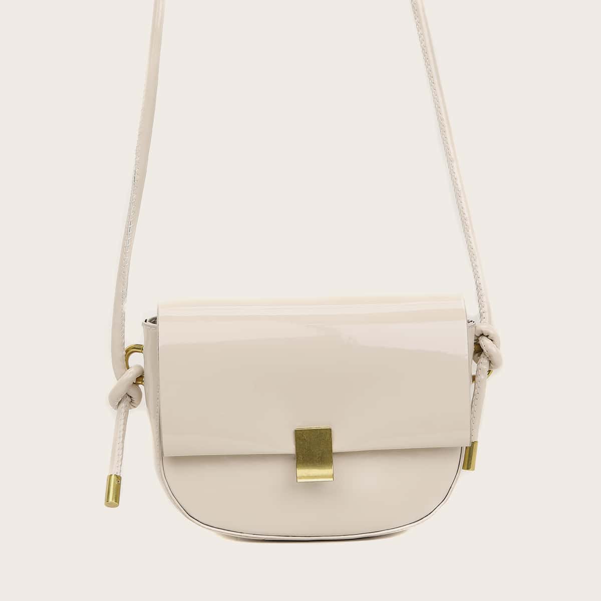 Image of Patent Leather Saddle Bag