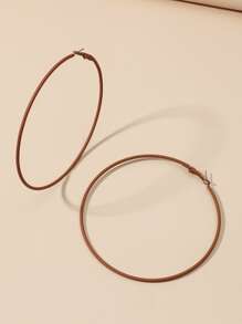 Bông tai vòng cao su màu cà phê cho nữ 1 đôi 5-7cm - màu nâu - Xem 2