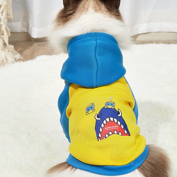 

Cartoon Shark Pet Hoodie, Multicolor