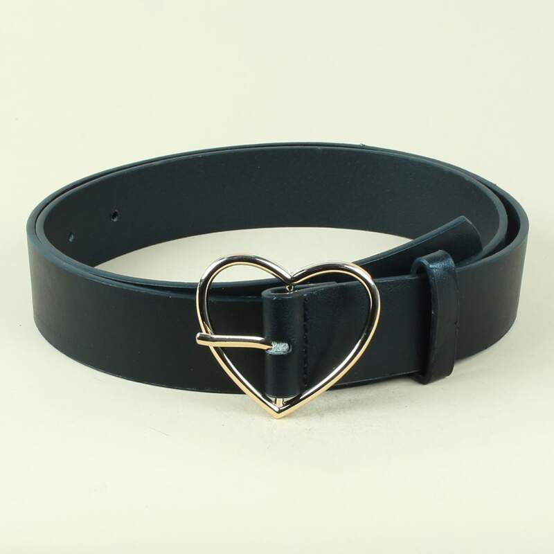 

Heart Buckle Belt, Black