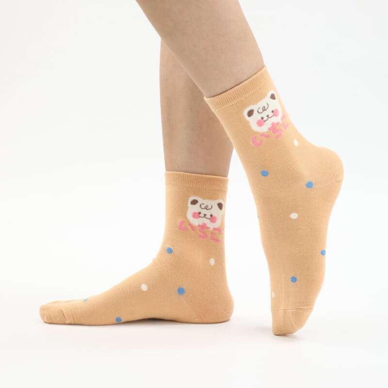 

Cartoon Polka Dot Crew Socks, Multicolor