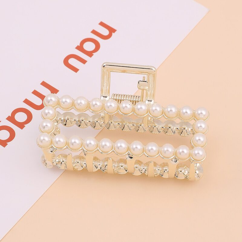 

Faux Pearl Hair Claw, Gold