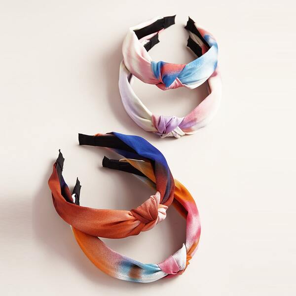 

4pcs Cross Knot Hair Hoop, Multicolor