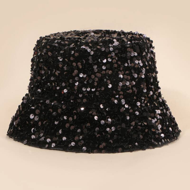 

Sequin Bucket Hat, Black