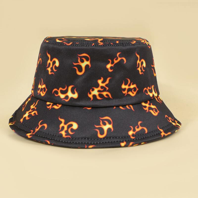 

Guys Flame Print Bucket Hat, Black