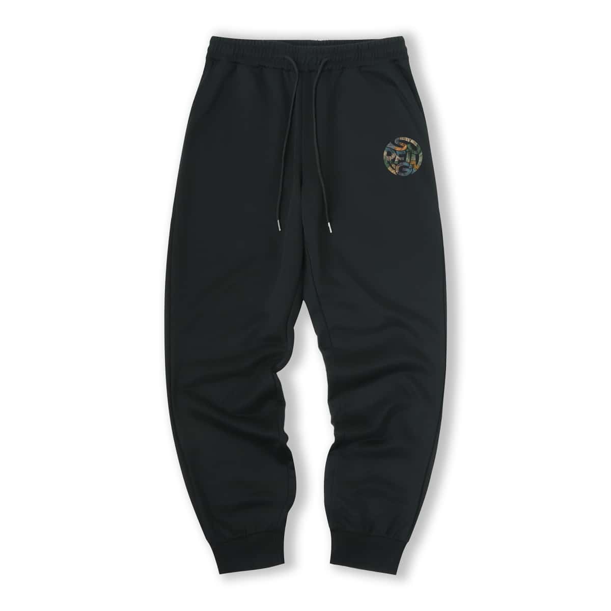 

Guys Letter Graphic Drawstring Sweatpants, Black
