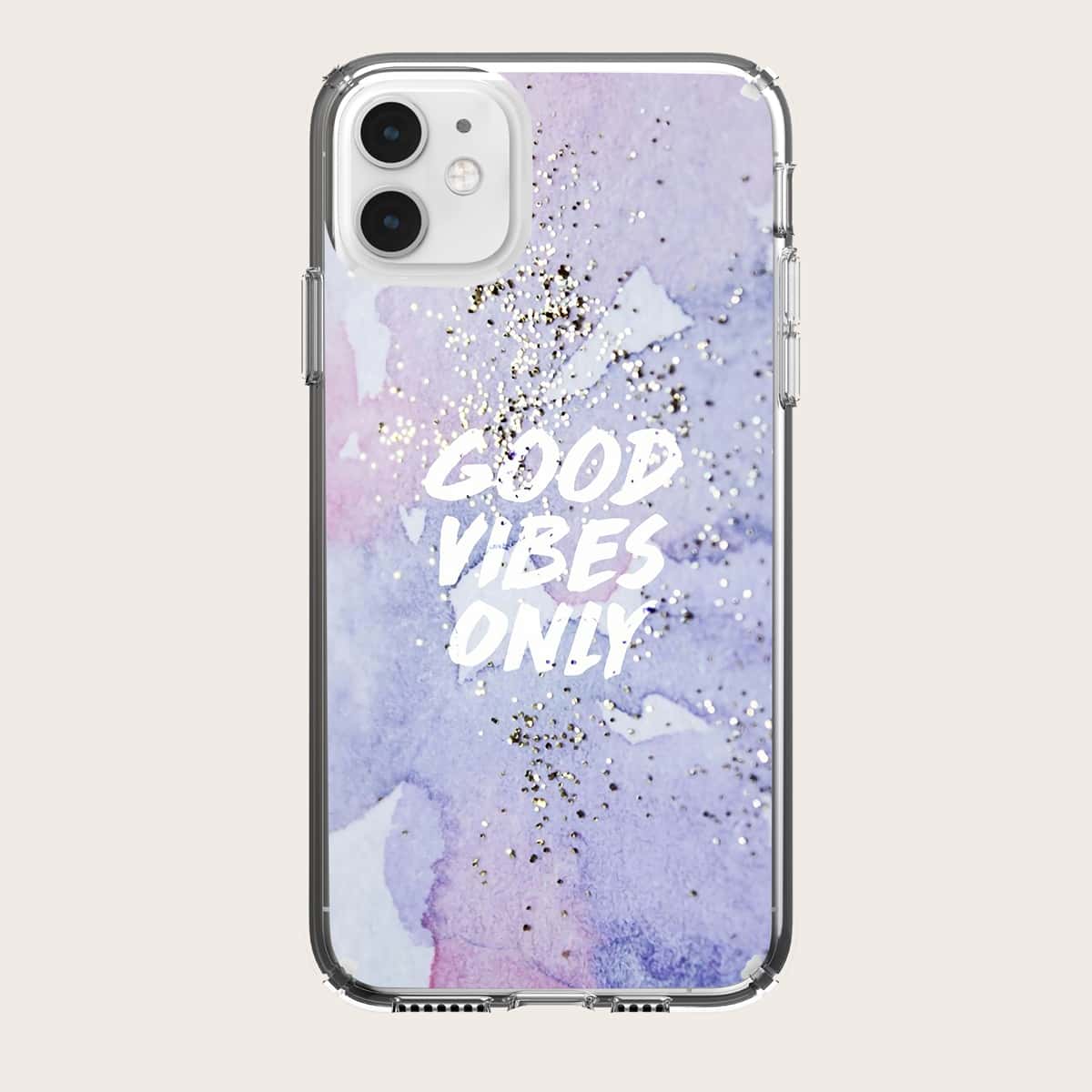 

Slogan Graphic iPhone Case, Purple