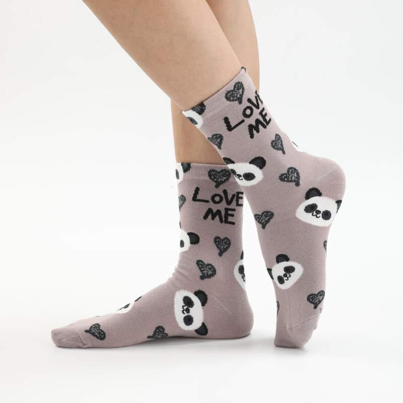 

Cartoon Bear Crew Socks, Multicolor