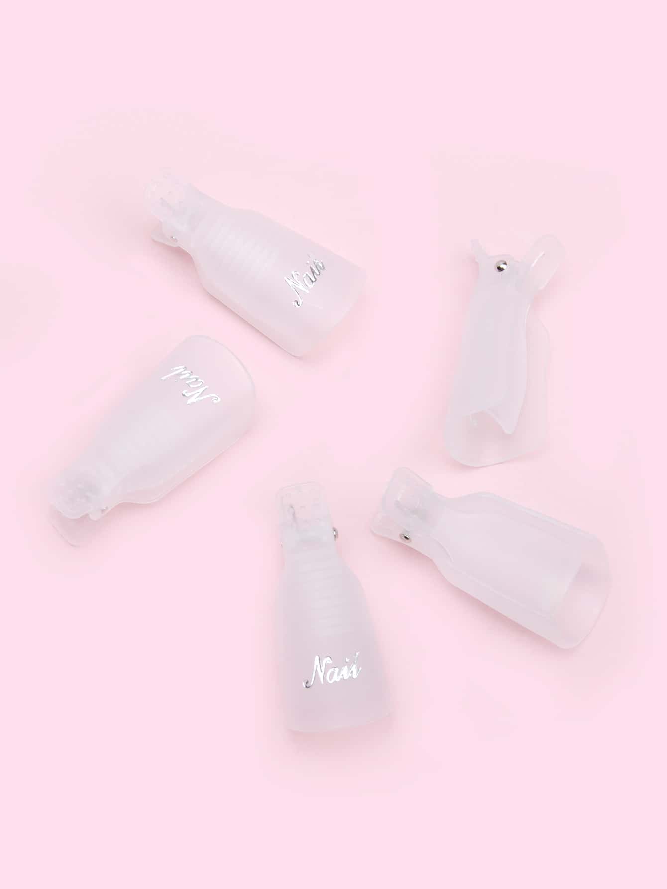 5Pcs Transparent Nail Polish Remover Clips Plastic Reusable Finger Nail Clips For Removal Acrylic Nail Art Gel Polish Soak Off Cap Clip Uv Gel Polish Removal Wrap Tool Nails Nails Supplies Nail Stuff