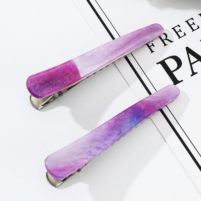 

2pcs Glitter Hair Clip, Purple