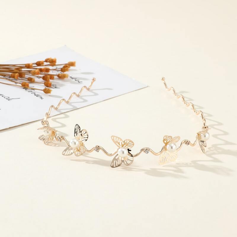 

Hollow Butterfly Decor Headband, Gold