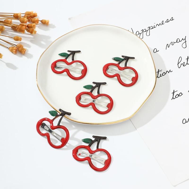 

5pcs Cherry Design Hair Clip, Multicolor