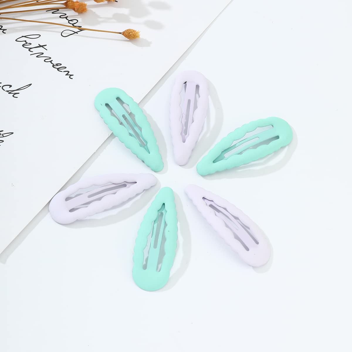 

6pcs Solid Hair Clip, Multicolor