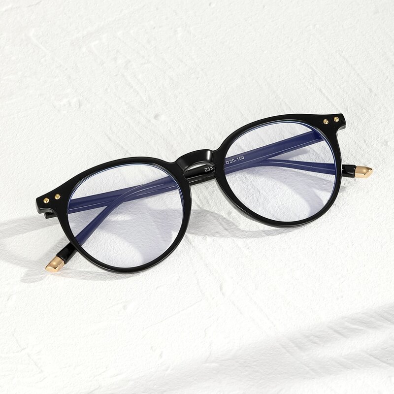 

Guys Round Frame Glasses, Black