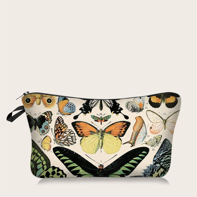 

Butterfly Print Makeup Bag, Multicolor