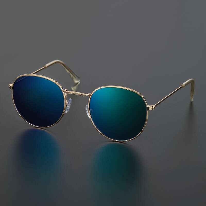 

Guys Metal Round Frame Sunglasses, Green