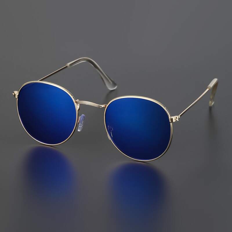 

Guys Metal Round Frame Sunglasses, Blue