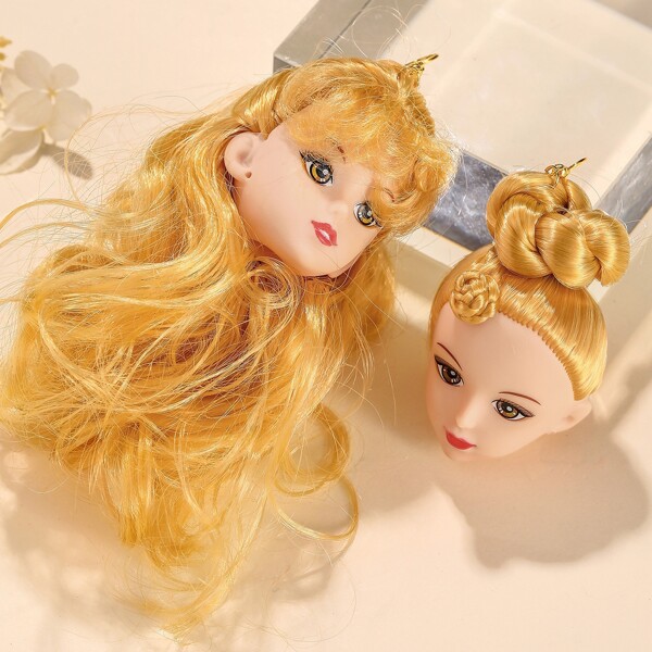 

Cartoon Design Mismatched Earrings, Yellow