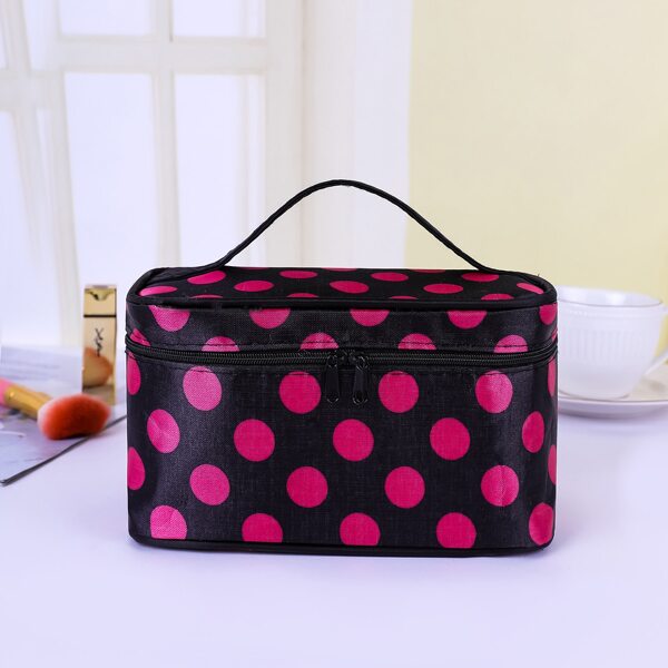 

Polka Dot Zipper Makeup Bag, Multicolor