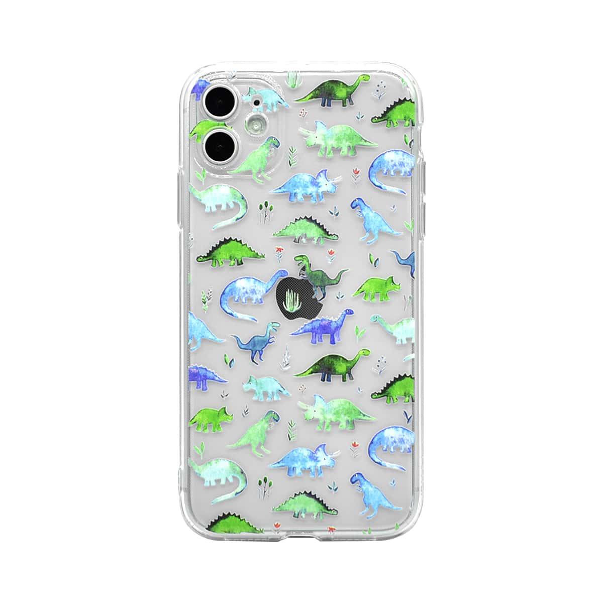 

Dinosaur Print Clear iPhone Case, Multicolor