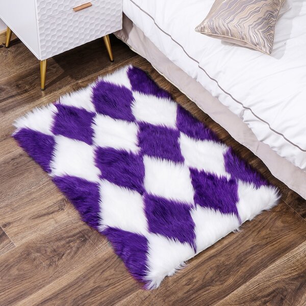 

Diamond Pattern Plush Carpet, Multicolor