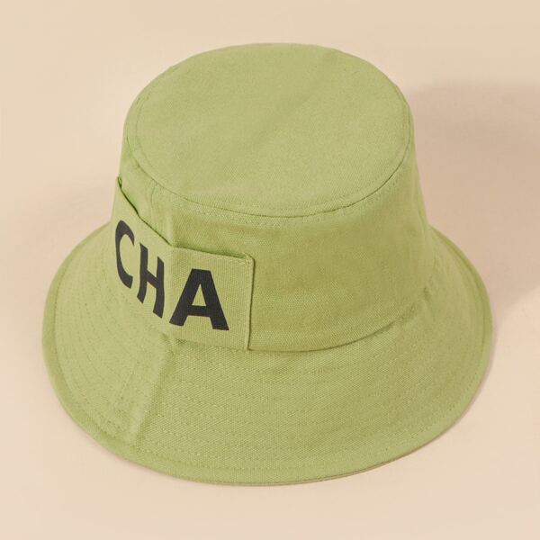 

Letter Pattern Bucket Hat, Green