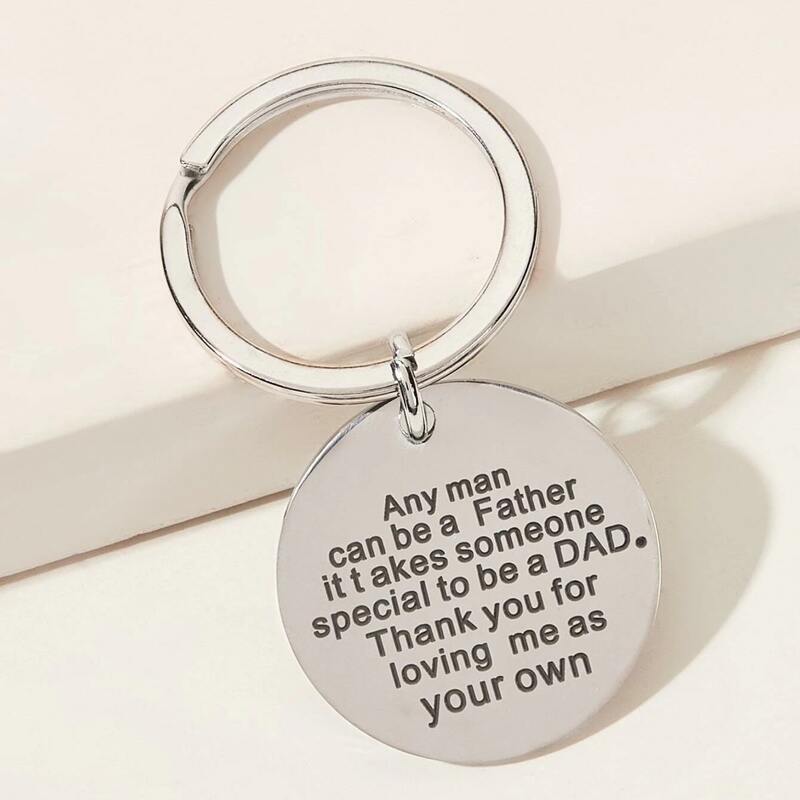 

Slogan Disc Keychain, Silver