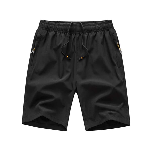 

Men Zip Side Solid Track Shorts, Black