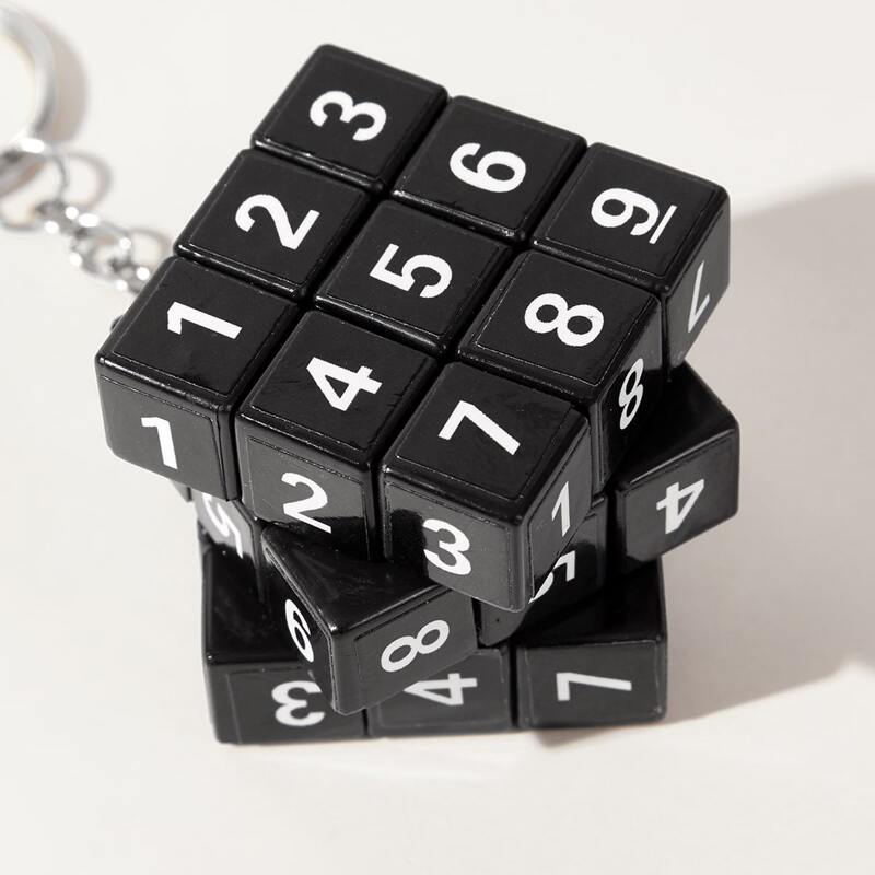 

Rubik's Cube Keychain, Black