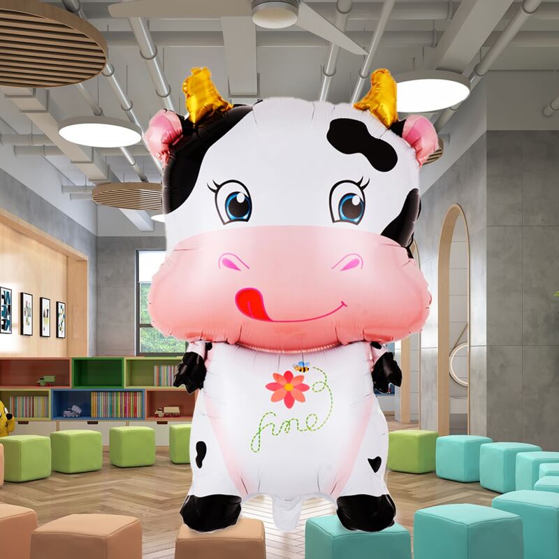 

1set Cartoon Cow Design Balloon, Multicolor