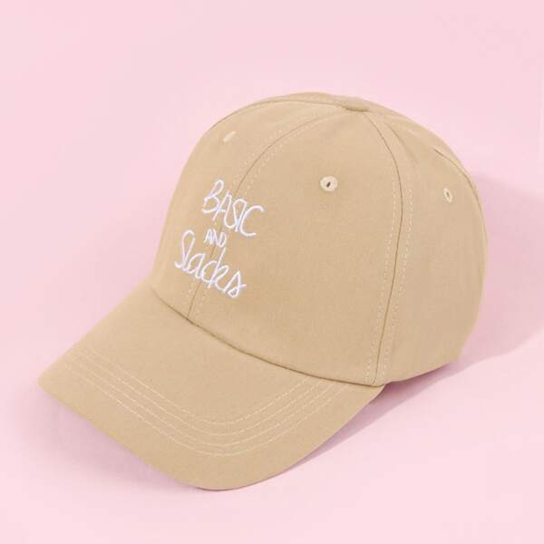 

Men Letter Embroidery Baseball Cap, Khaki
