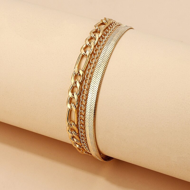 

Layered Chain Bracelet, Gold